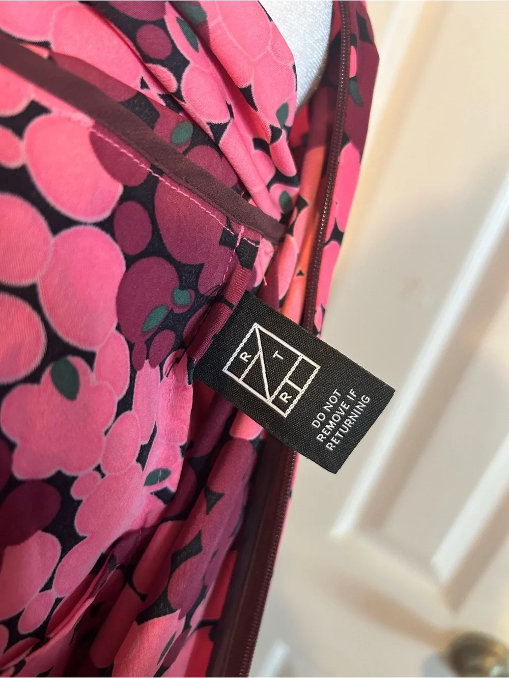 kate spade Pink and Burgundy Floral Tie-Front Mini Dress